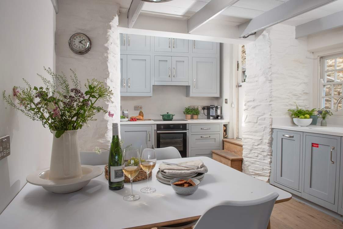 The ground floor is open plan, with a gorgeous dining and kitchen space.