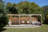 The patio terrace creates a dedicated entertaining space.