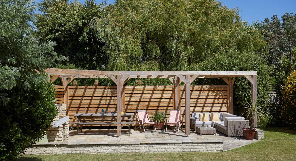 The patio terrace creates a dedicated entertaining space.