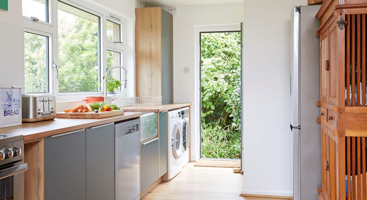 Step out to the fabulous rear garden from the kitchen.