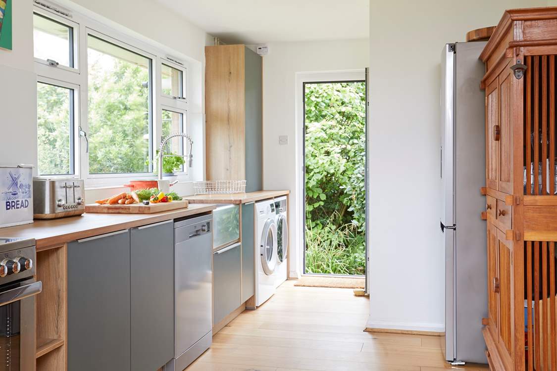 Step out to the fabulous rear garden from the kitchen.