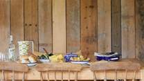 Charming, rustic style in the dining-area.