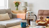 Coffee and cake time in the relaxing sitting-room.