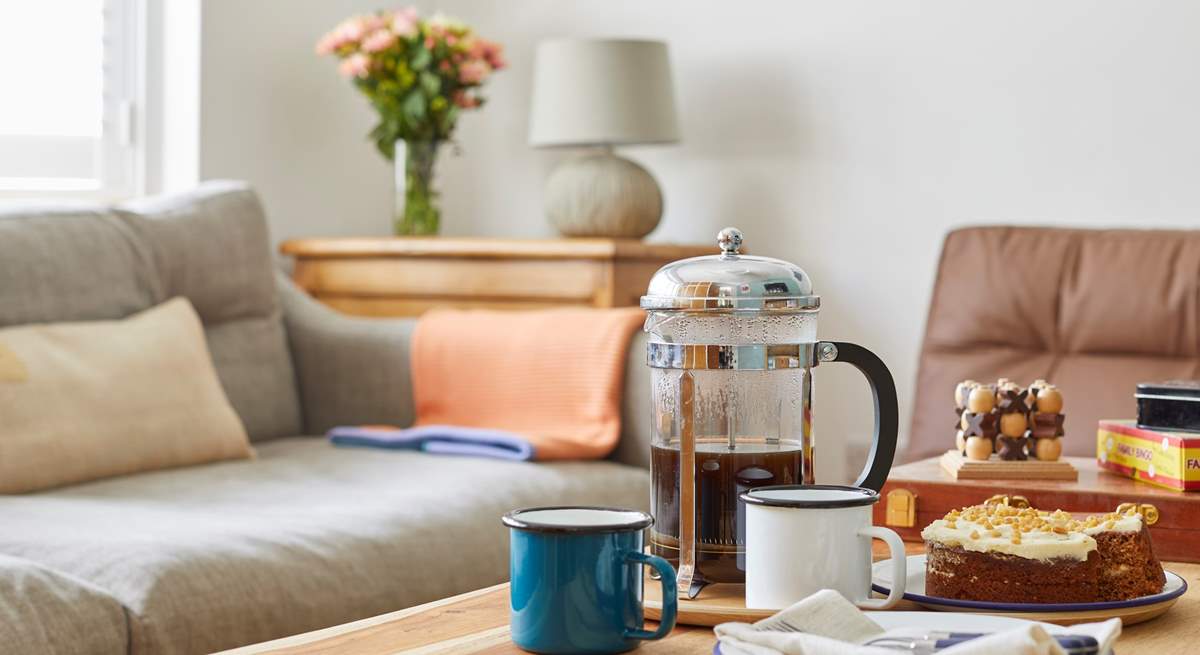 Coffee and cake time in the relaxing sitting-room.