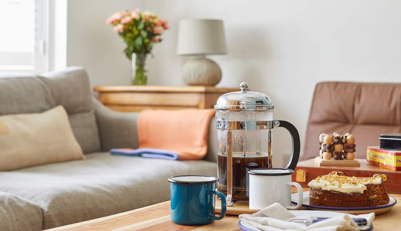 Coffee and cake time in the relaxing sitting-room.