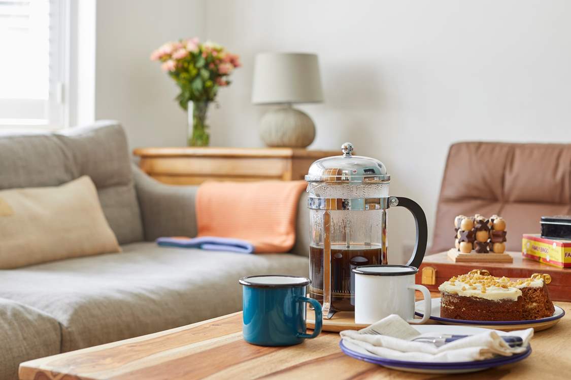 Coffee and cake time in the relaxing sitting-room.