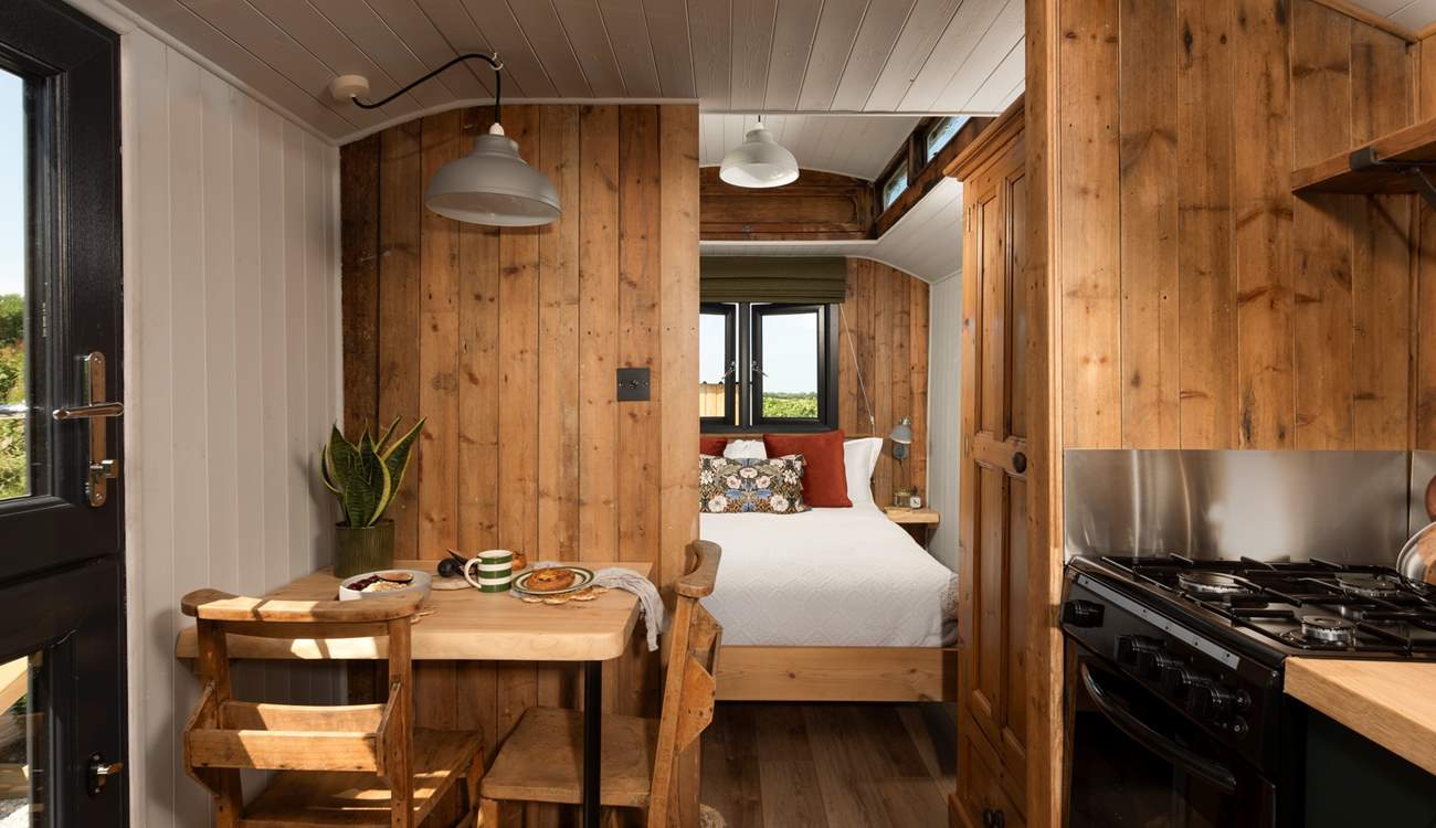 The beautiful light-filled space with rustic, countryside style. 