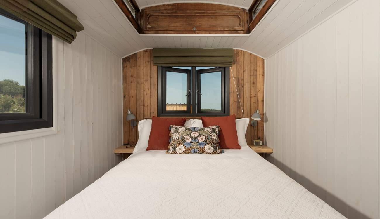 The comfy king-size bed is the perfect place to savour slow mornings.