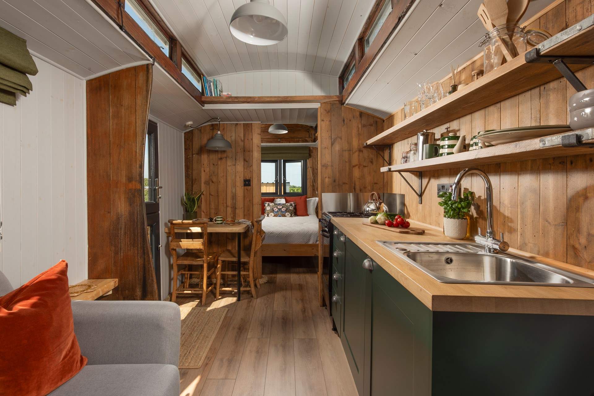 Gorgeous interiors featuring earthy tones and natural textures that feel instantly inviting.
