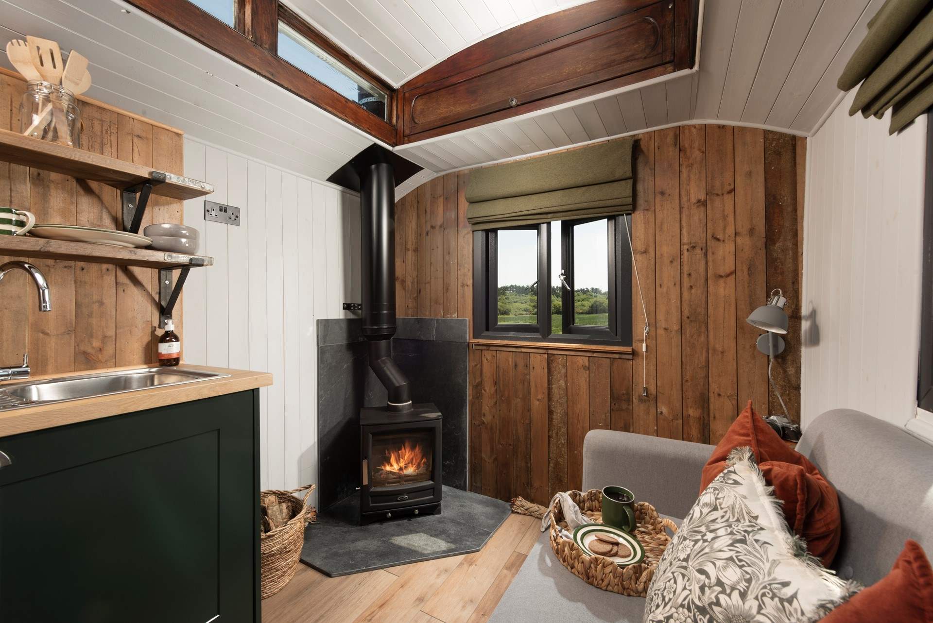 Bask in the glow of the flickering wood-burner. 