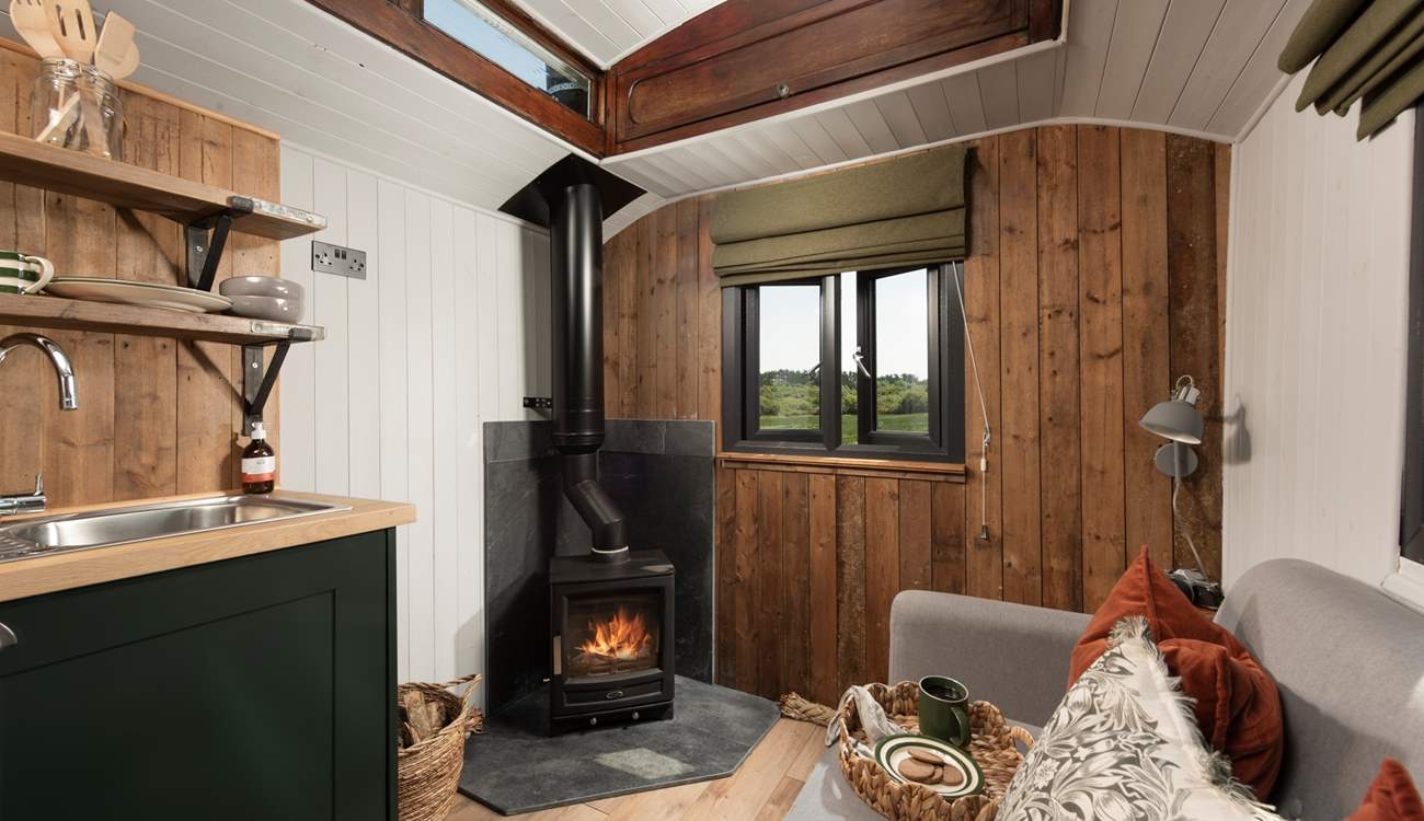 Bask in the glow of the flickering wood-burner. 