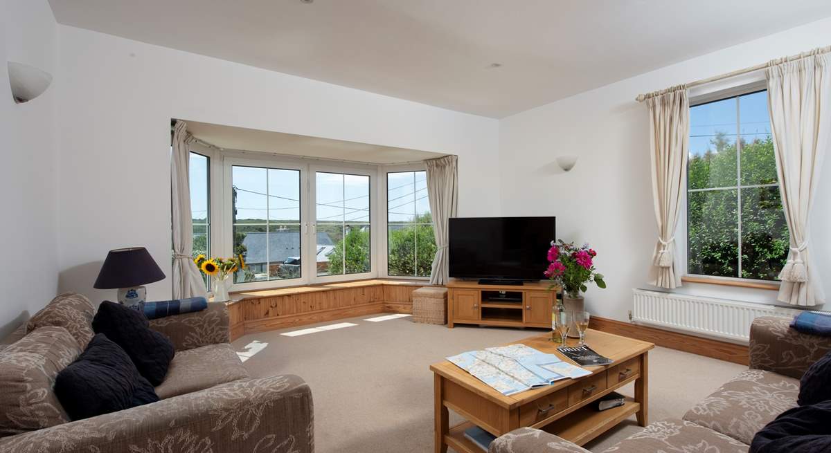 Large windows and soaring ceilings.