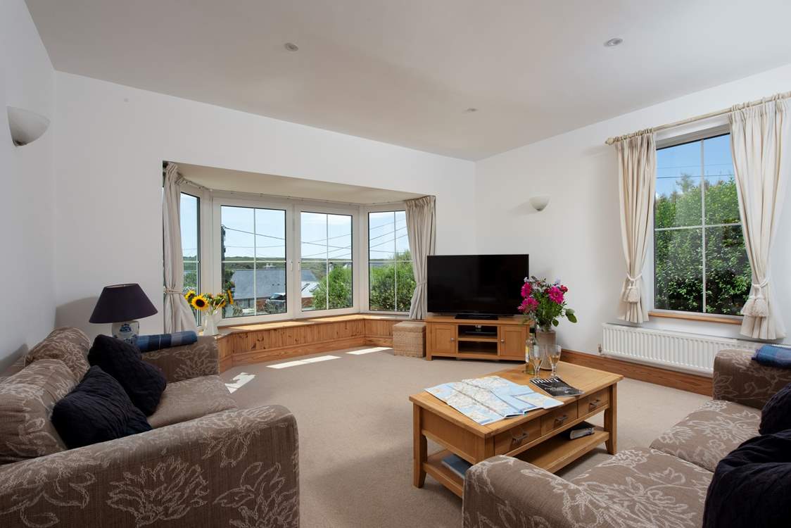 Large windows and soaring ceilings.