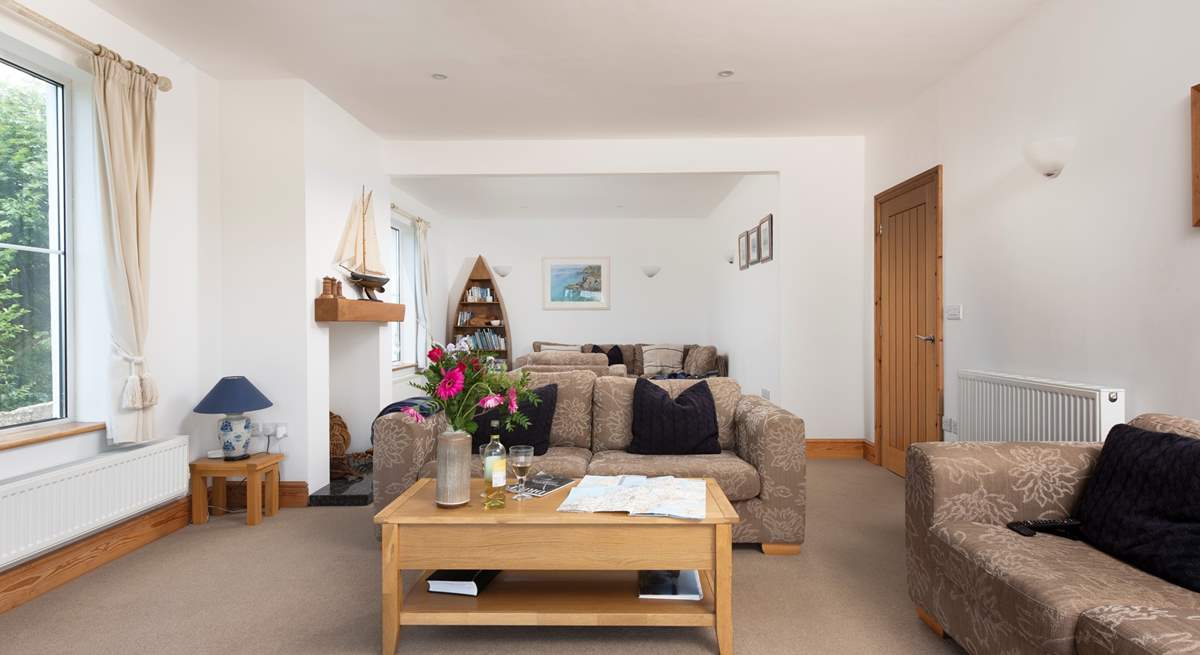 The sitting-room has two areas, one for games and one for relaxing!