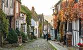 Visit the medieval town of Rye with its beautiful cobbled streets, antiques shops, pubs and restaurants. - Thumbnail Image