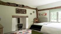 With its feature fireplace.