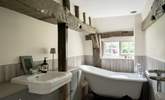 The family bathroom has a beautiful Victorian roll-top bath. - Thumbnail Image