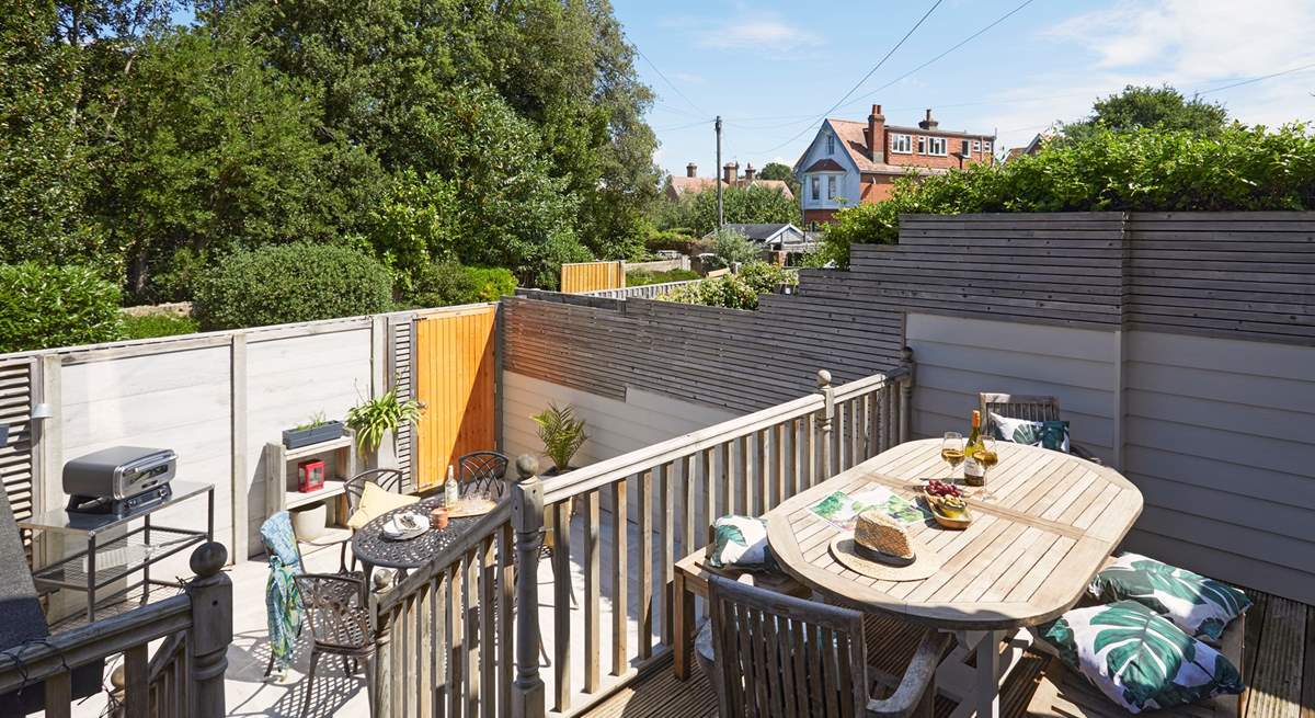 Dine al fresco in the pretty courtyard.