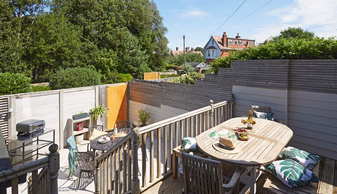 Dine al fresco in the pretty courtyard.