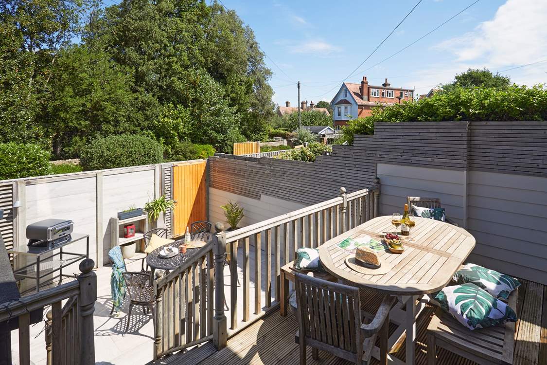 Dine al fresco in the pretty courtyard.