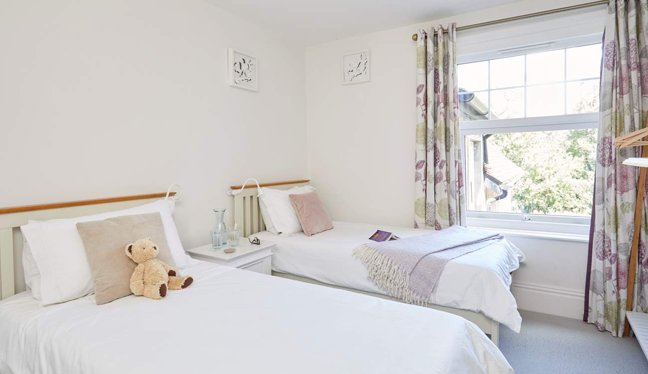 Bedroom 2 is a stylish twin bedroom...