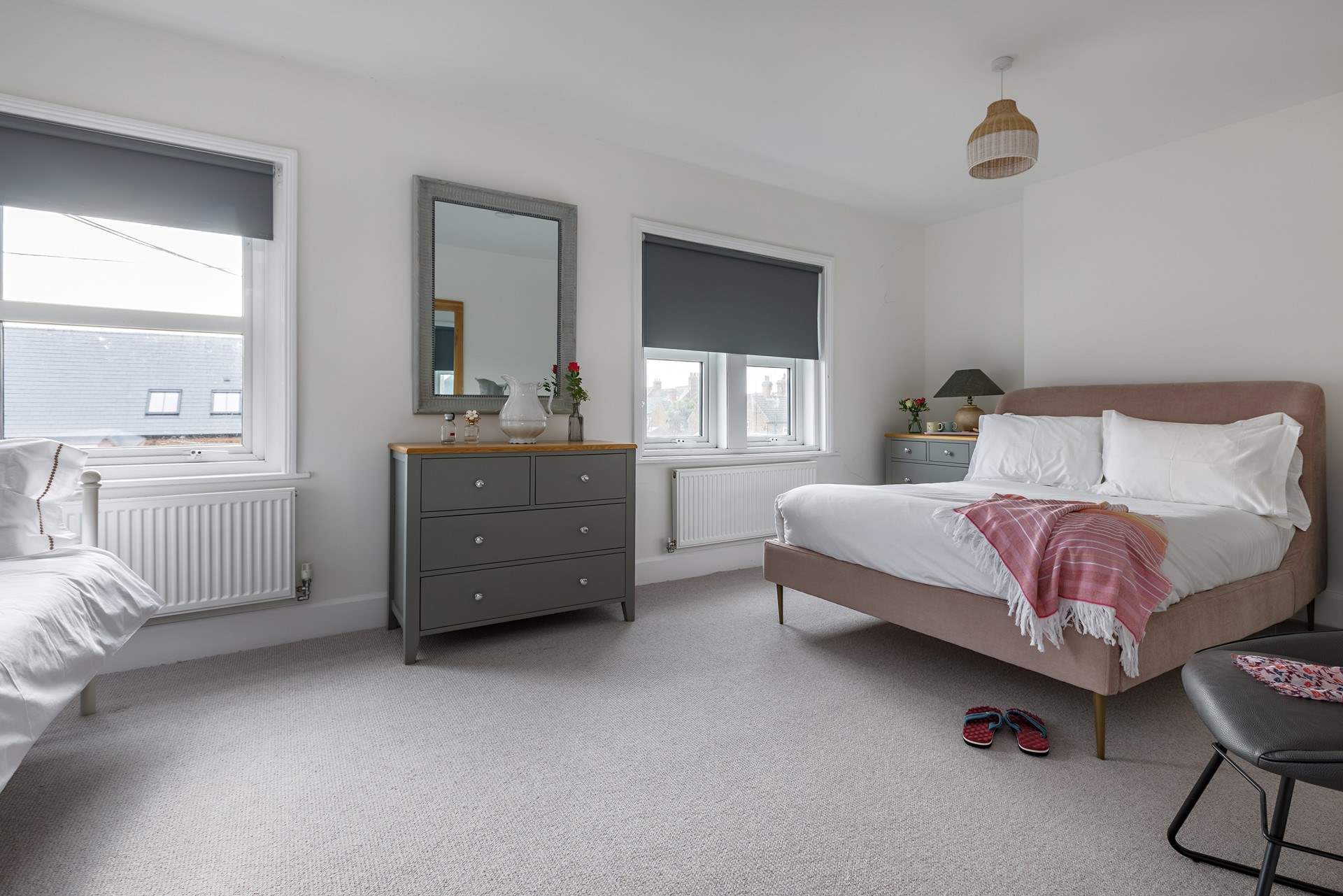 Spacious bedroom 3 with fresh cotton linens and day bed.