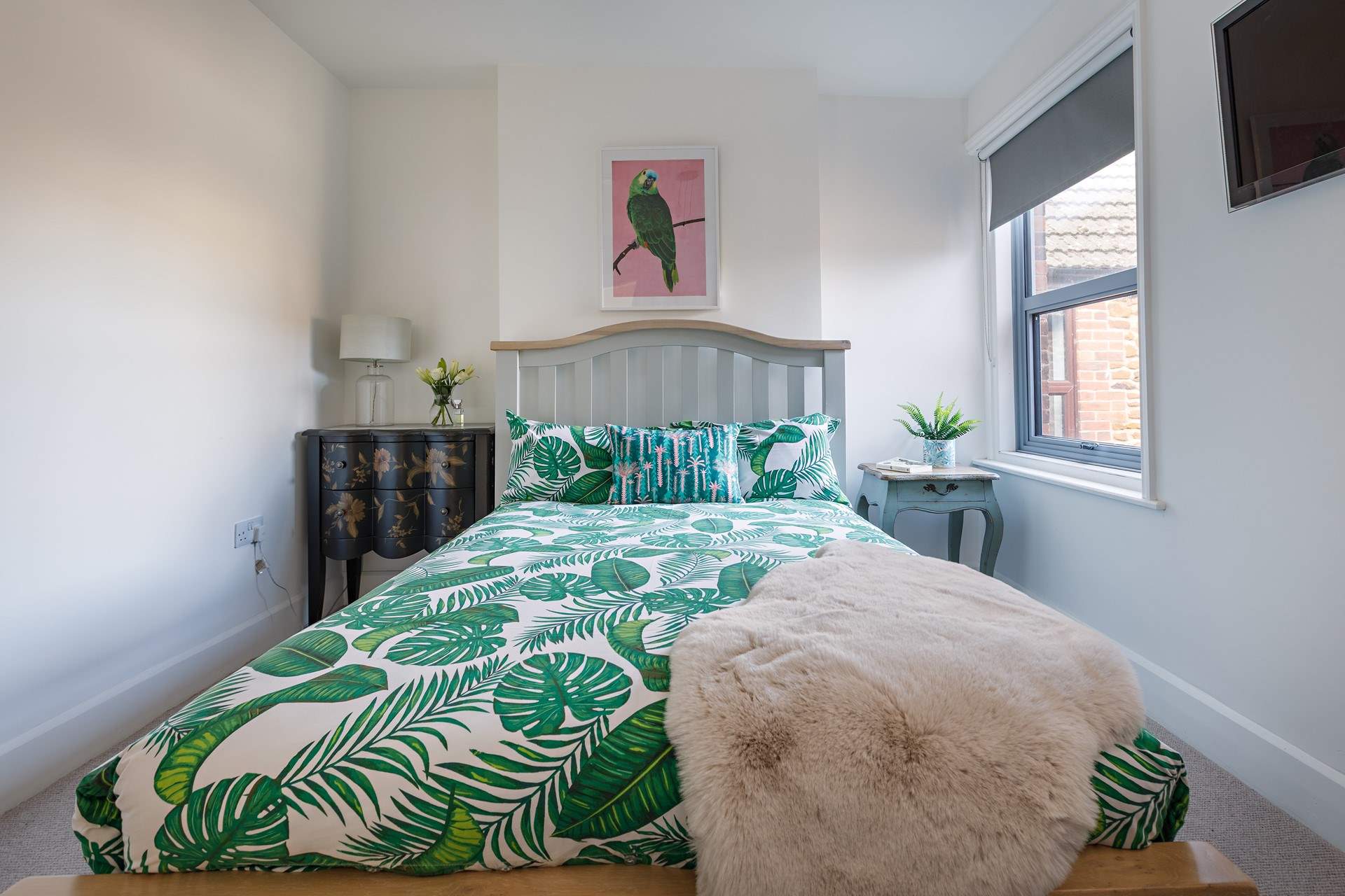 This double bedroom is super comfy and light and airy.