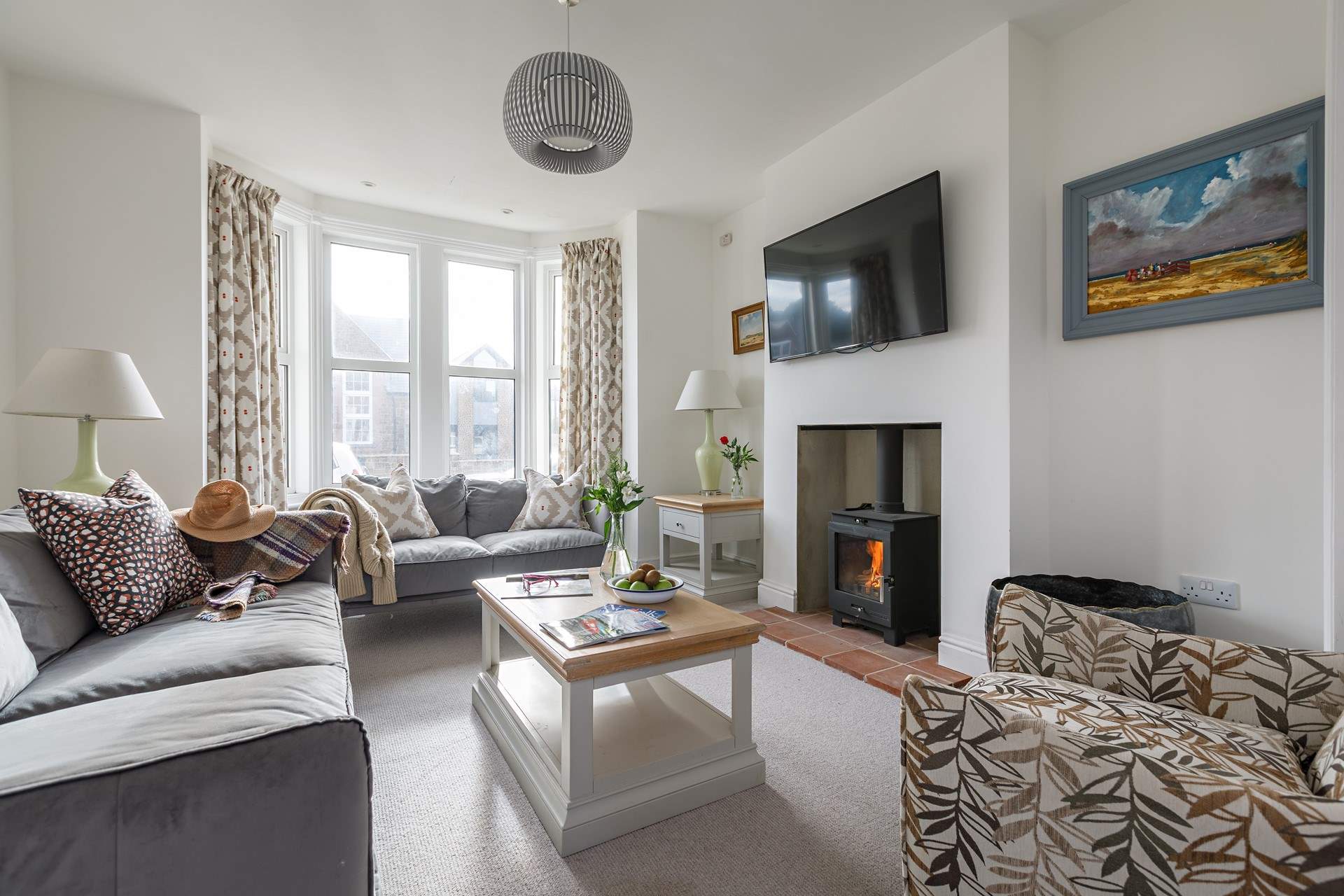Comfortable living space complete with wood-burner for cosy nights whatever the season.