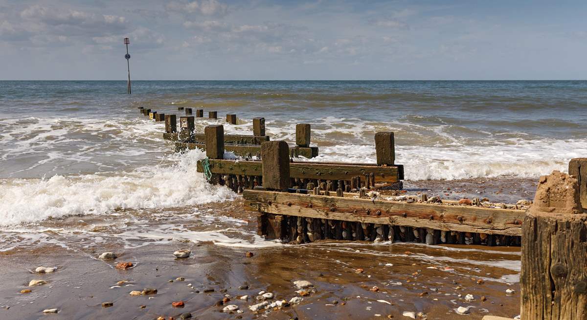 Enjoy the vista of Hunstanton's shoreline, renowned for spectacular sunsets.