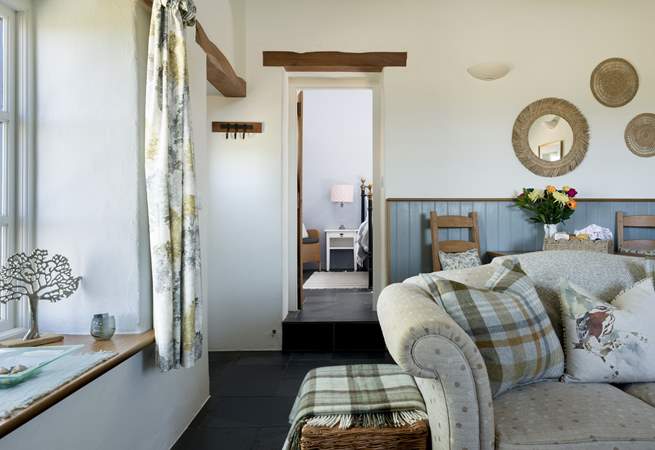 Just off the sitting-room is the gorgeous bedroom. 