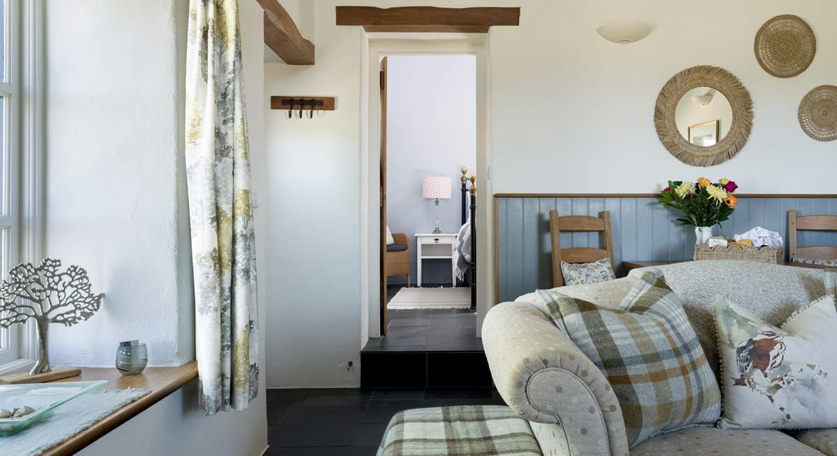 Just off the sitting-room is the gorgeous bedroom. 