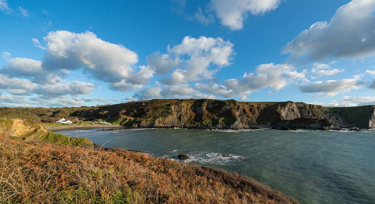 To the north, enchanting Pwllchgwaelod. Try the fish and chips in the Sailor's Safety, once a smuggler's pub. 