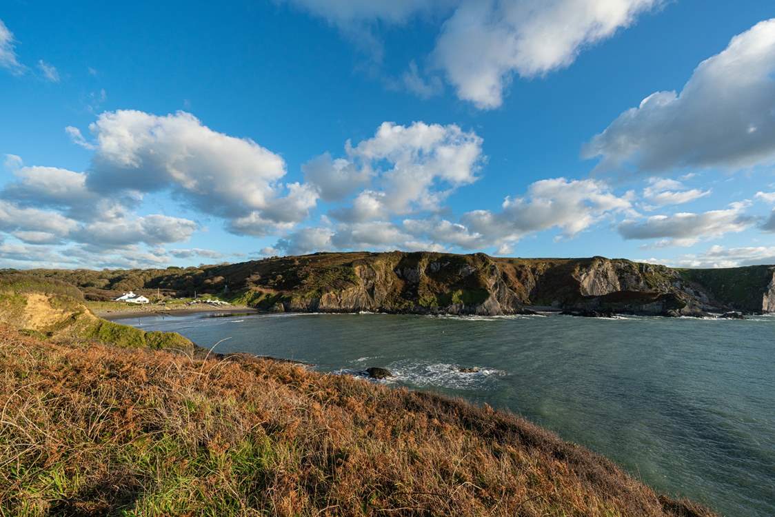 To the north, enchanting Pwllchgwaelod. Try the fish and chips in the Sailor's Safety, once a smuggler's pub.