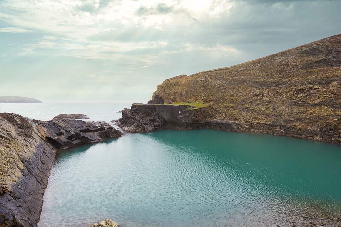 The enchanting Blue Lagoon next to Abereiddy Beach, nearby.
