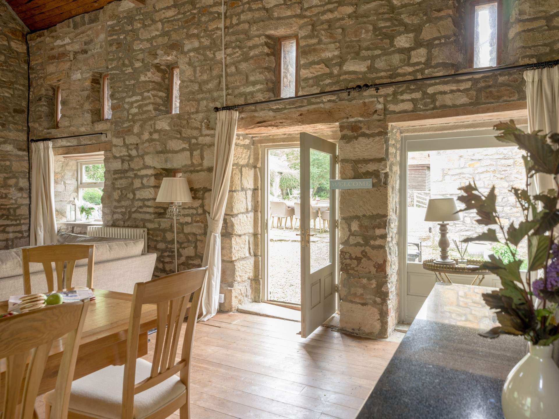 The sun streams in to Magical Barn. 