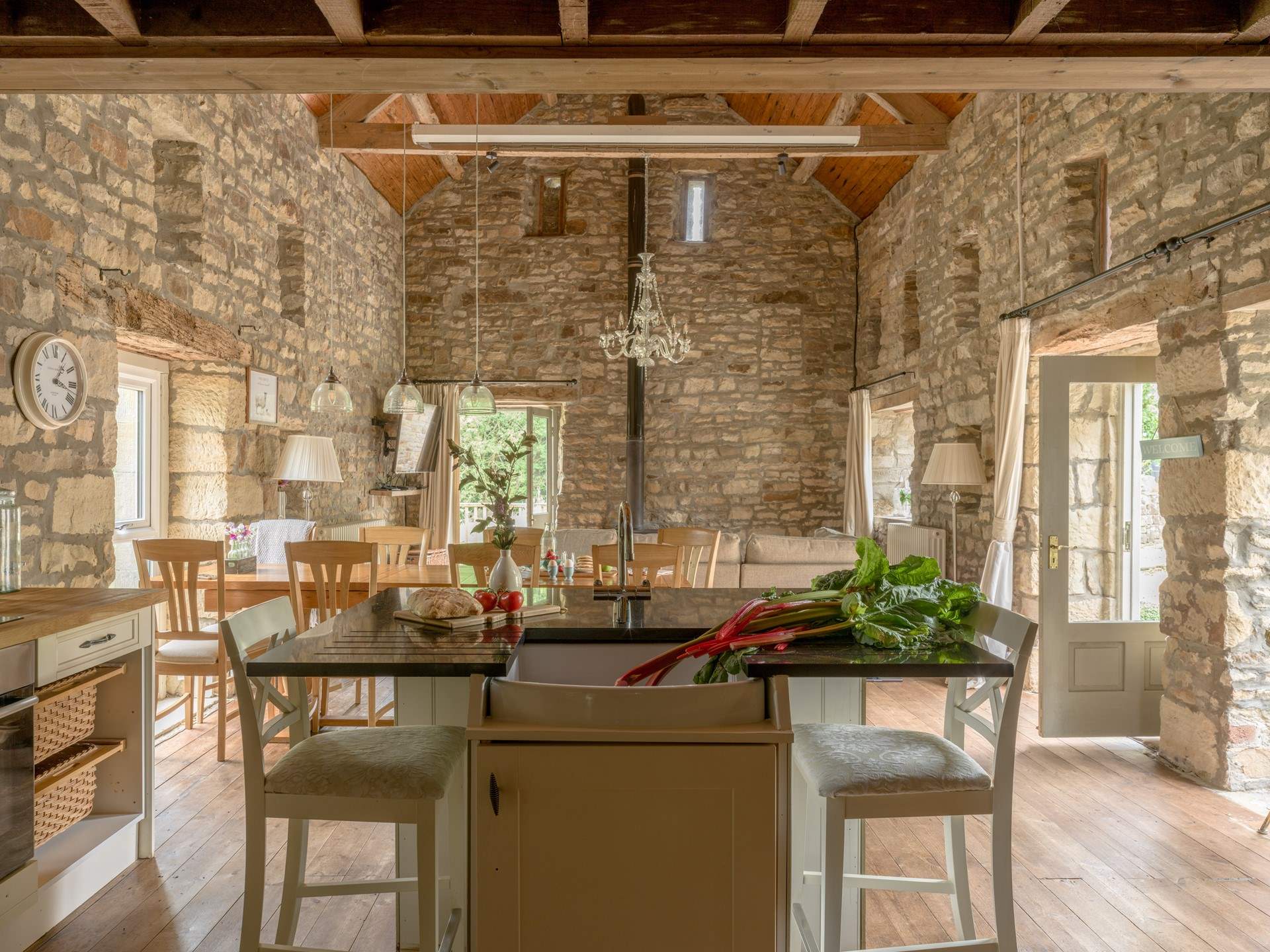 Sit at the table for a tasty meal or perch on the bar stools for a quick snack. 