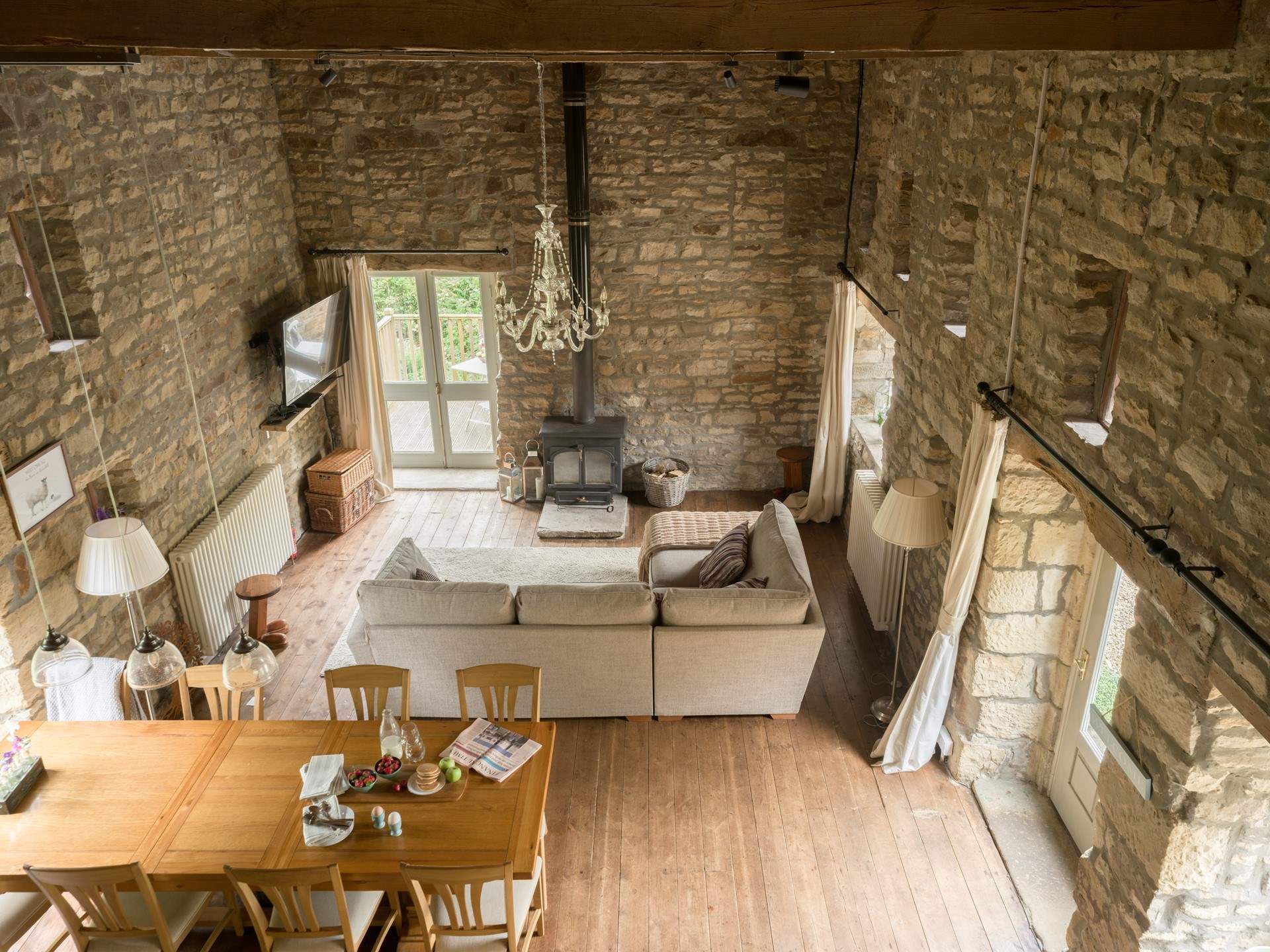 The magnificent open plan living area. 