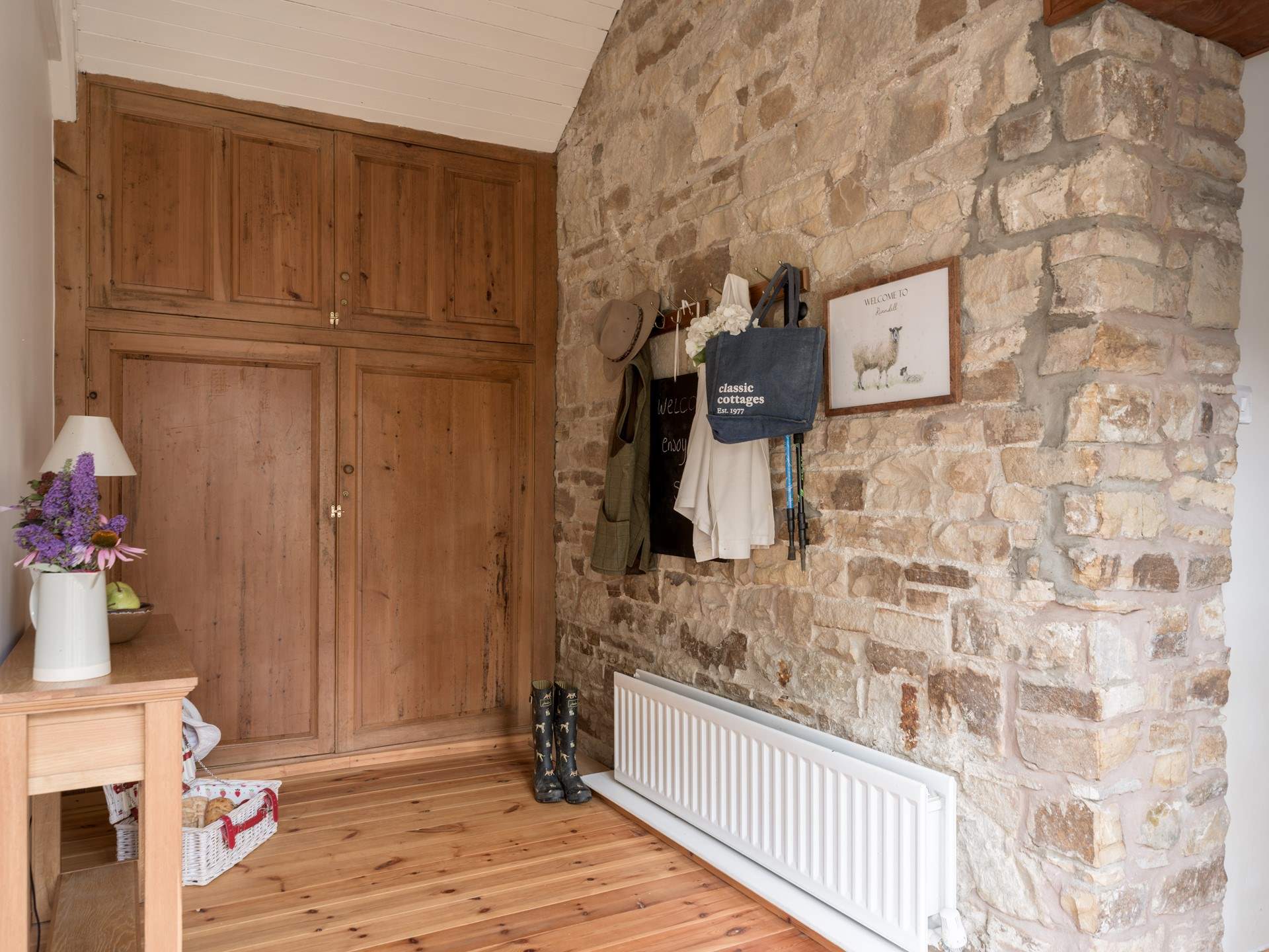 The hallway is large and perfect for boots and coats after a walk in the hills.