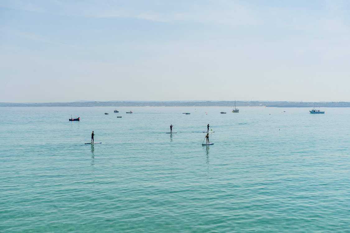 The tranquil, turquoise waters in St Ives.