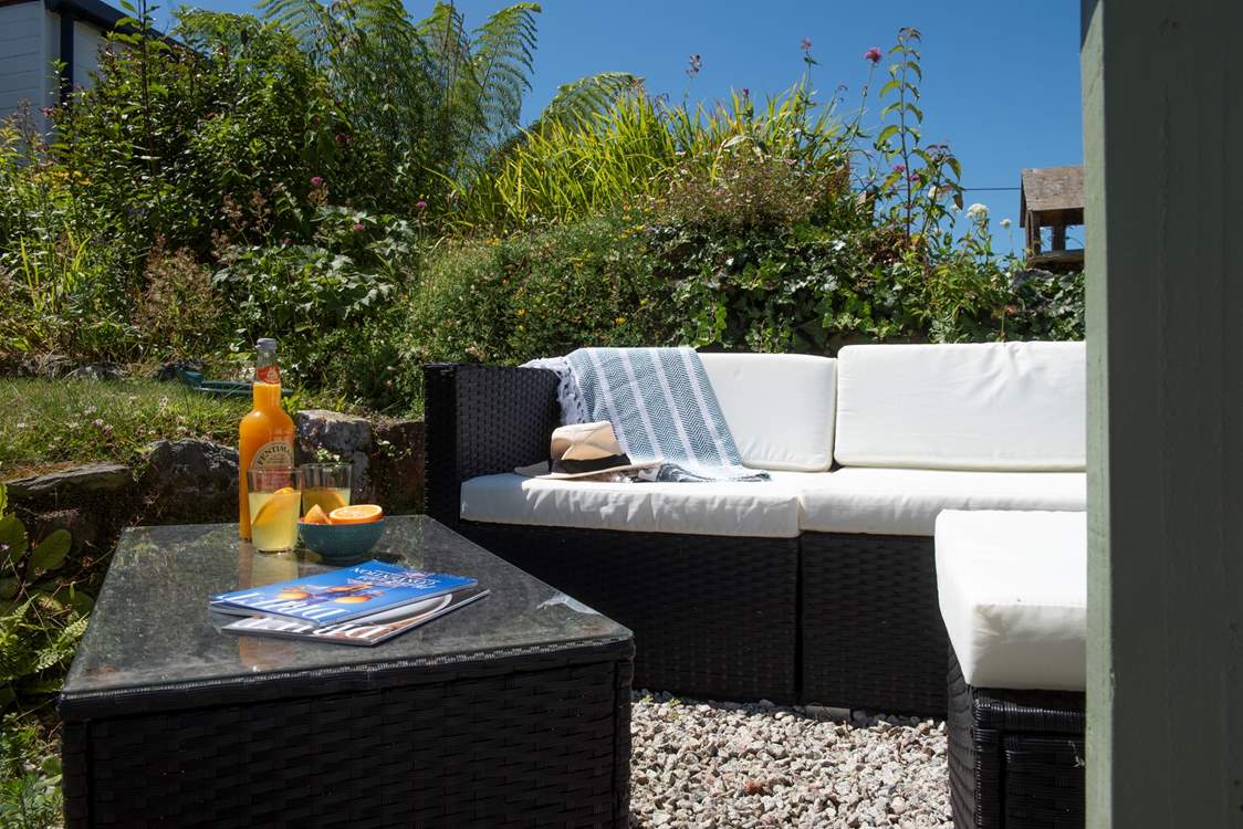 This beautiful garden has several spots to soak up the Cornish sunshine.