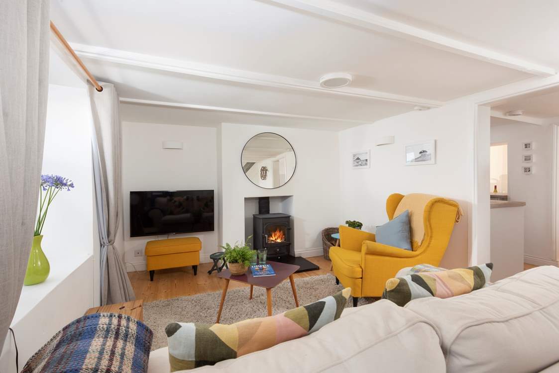 Light the charming wood-burner on chillier evenings.