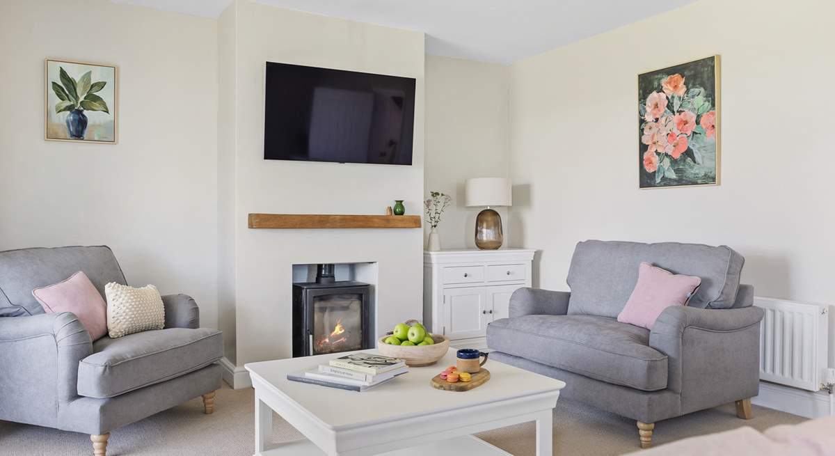 The toasty wood-burner will be a welcome sight on chillier days.