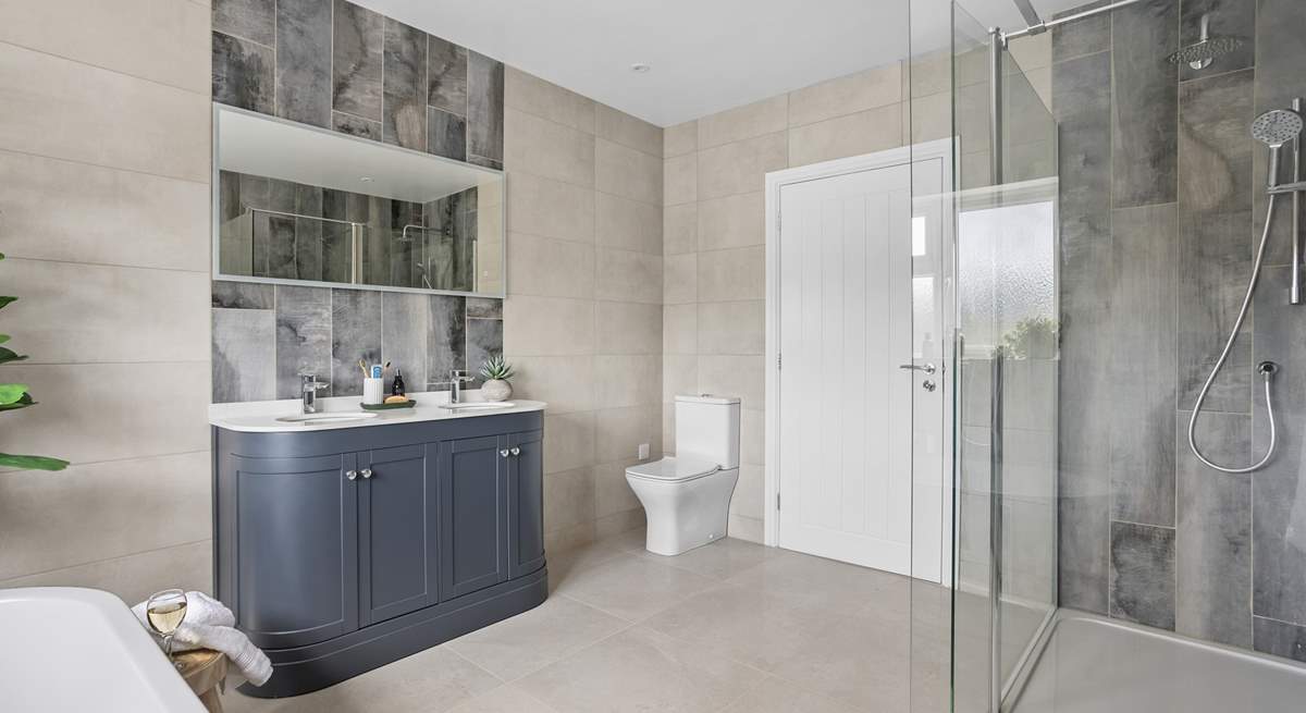 The spacious family bathroom is a real treat. With twin sinks and a large shower and...