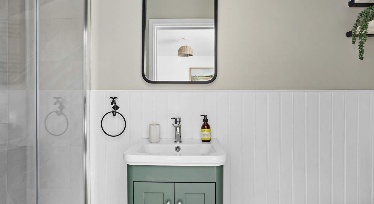 Bedroom 1's en suite shower-room.