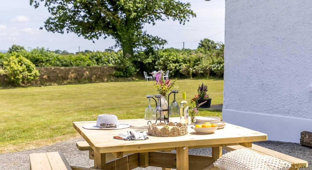 The front terrace area leads directly off the kitchen.