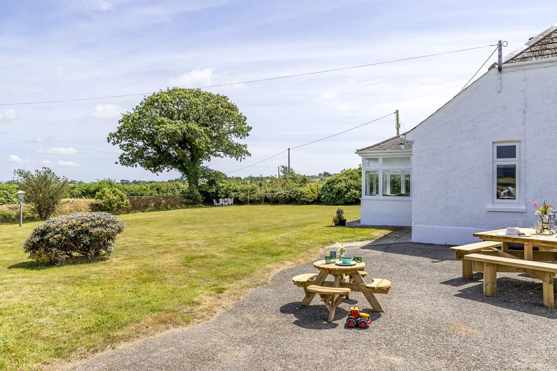 There's a choice of places to enjoy al fresco dining.