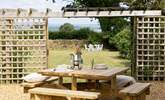 Another table on the side terrace, next to the hot tub. - Thumbnail Image