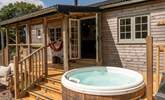Sink into the bubbling hot tub at this peaceful Cornish retreat for two.  - Thumbnail Image