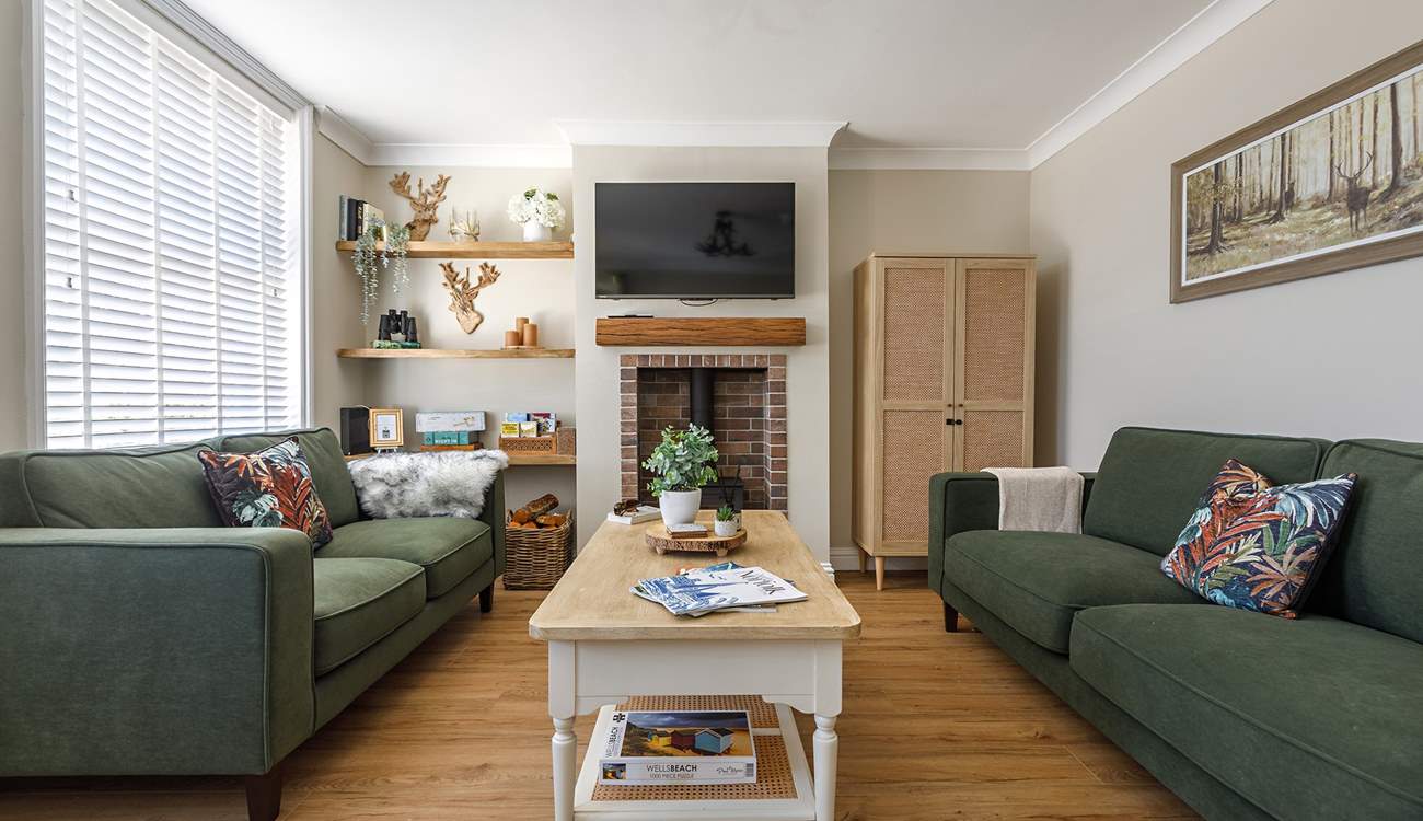 Relax into the comfy sofas and light the wood-burner for a cosy night in.