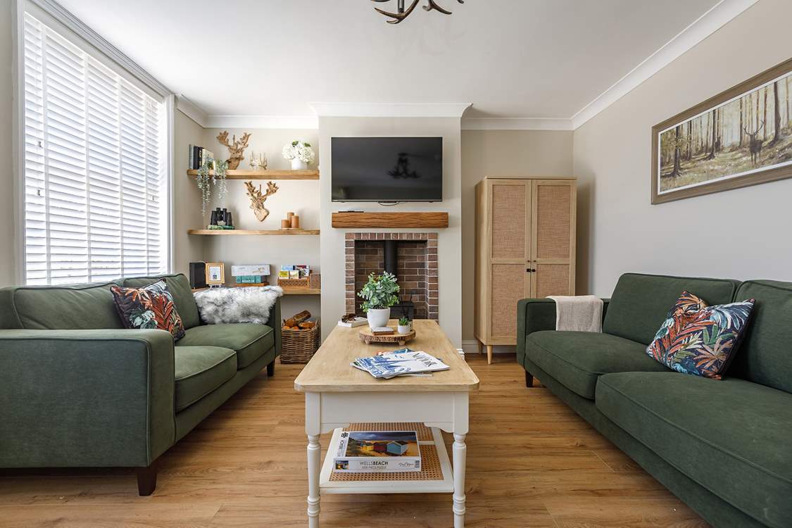Relax into the comfy sofas and light the wood-burner for a cosy night in.